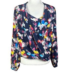 Trina Turk Multi Color Long Sleeve Shirt Size Small 📦